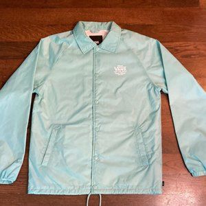 Vans Off The Wall Torrey Adult Medium Lt Green Windbreaker Jacket- Snap Button